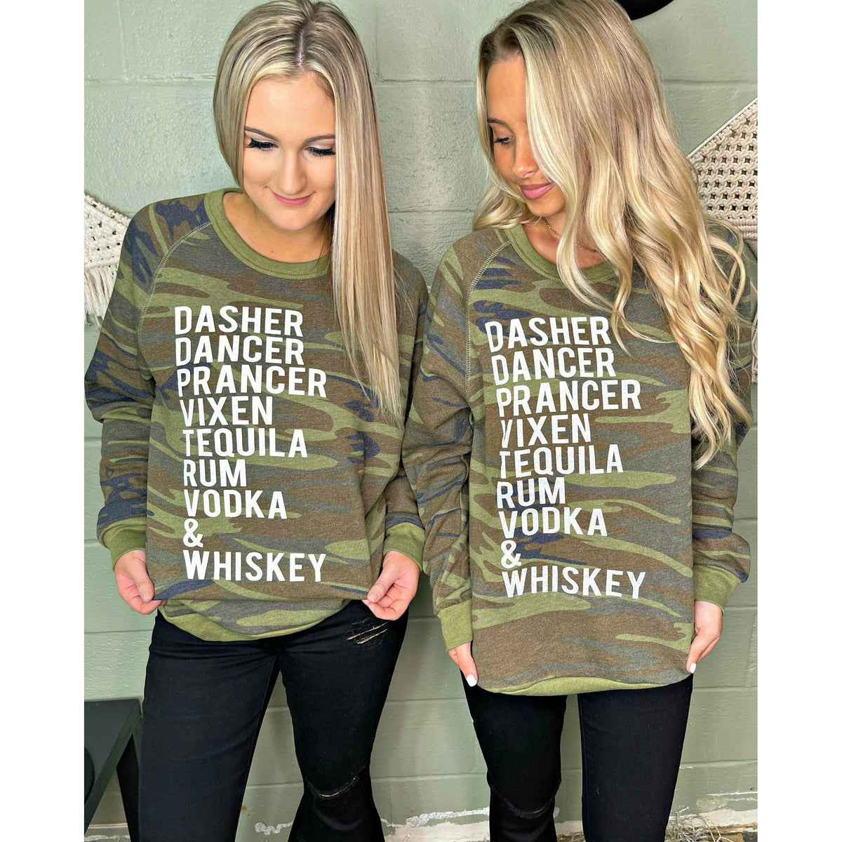 Vintage Camo Sweatshirt Reindeer Games