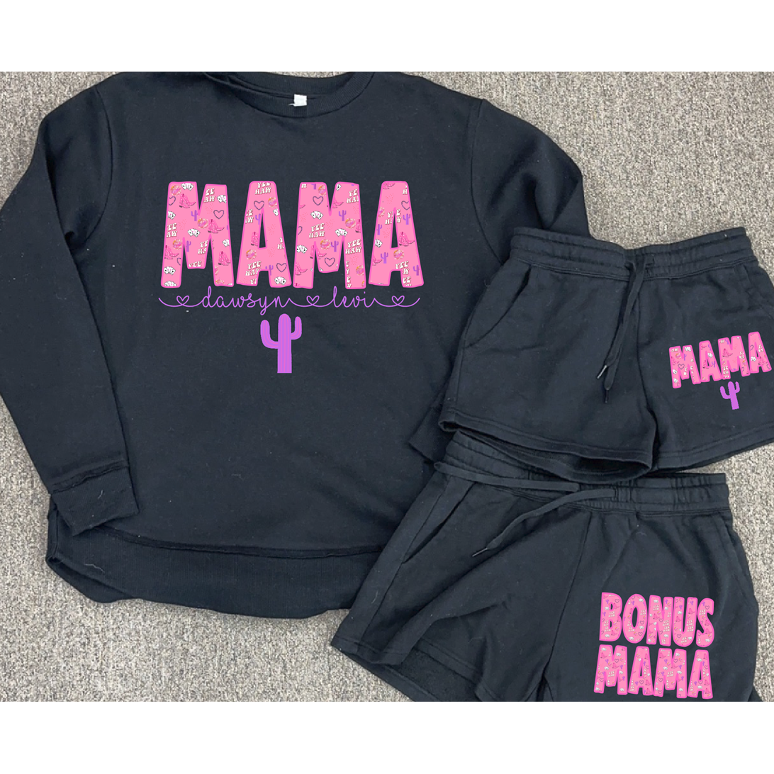 Pink YEE HAW Short Set Customize( with hoodie or sweatshirt)