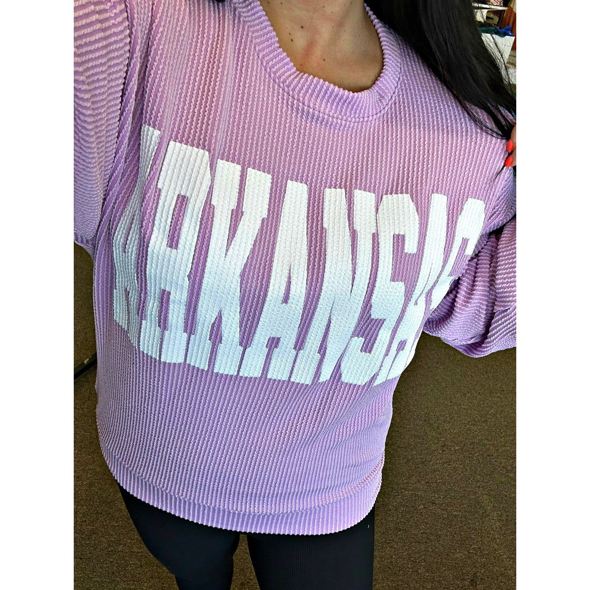 Arkansas Neon Lilac Corded Sweater