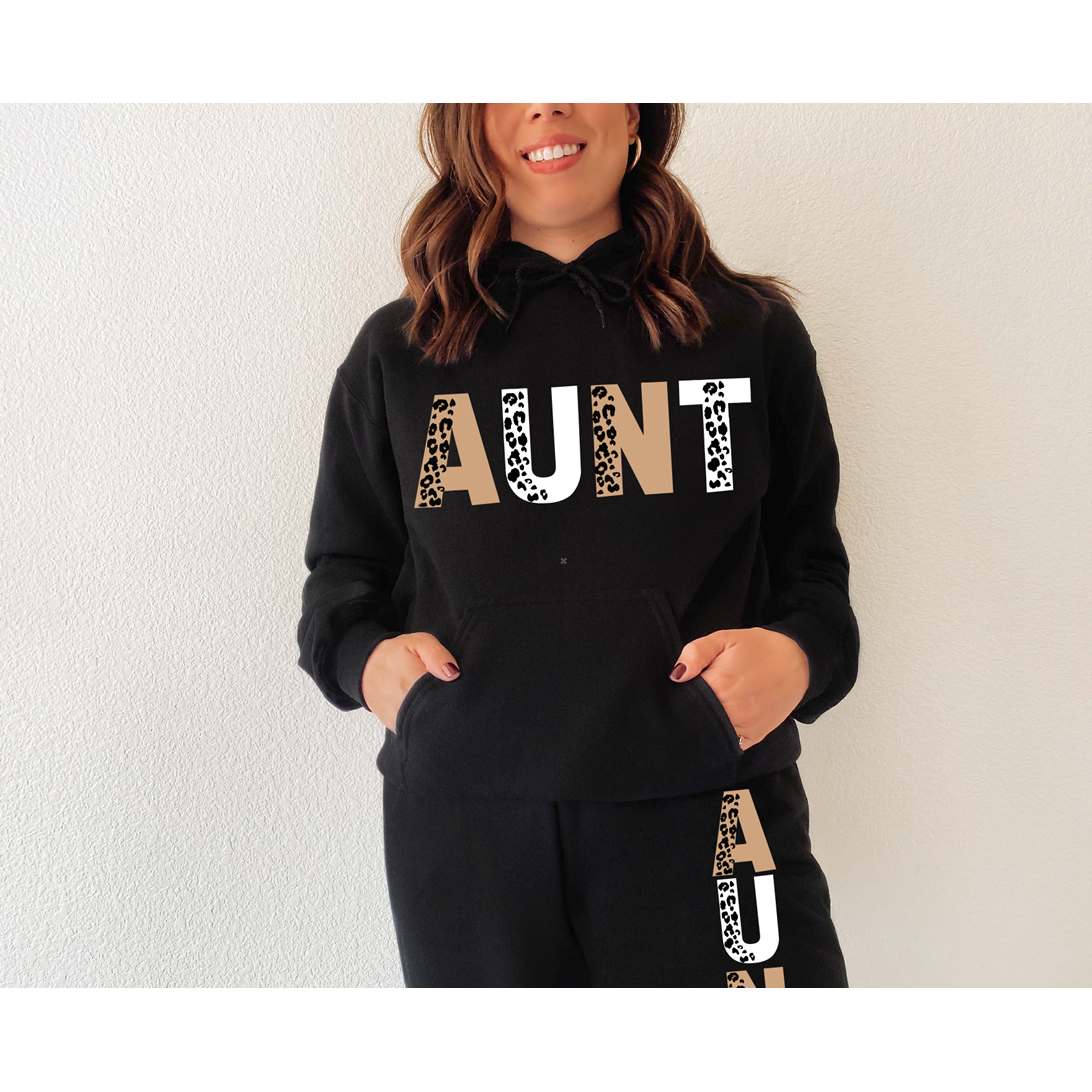 Leopard Aunt or CUSTOM Jogger Set ( with hoodie or sweatshirt)