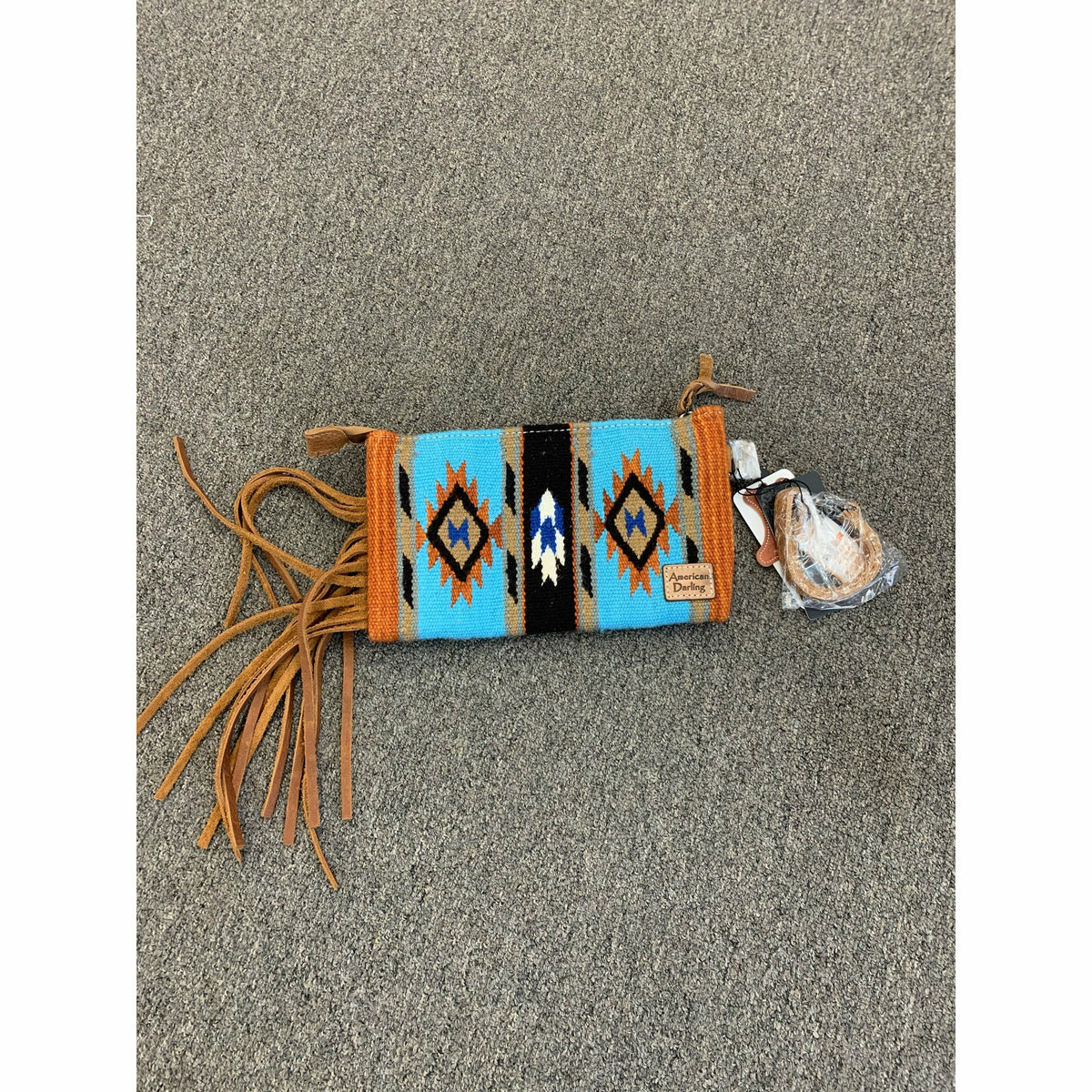 Hype Teal Aztec Saddle Bag Wristlet