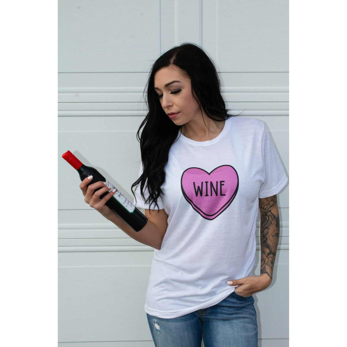 Wine Candy Heart tee