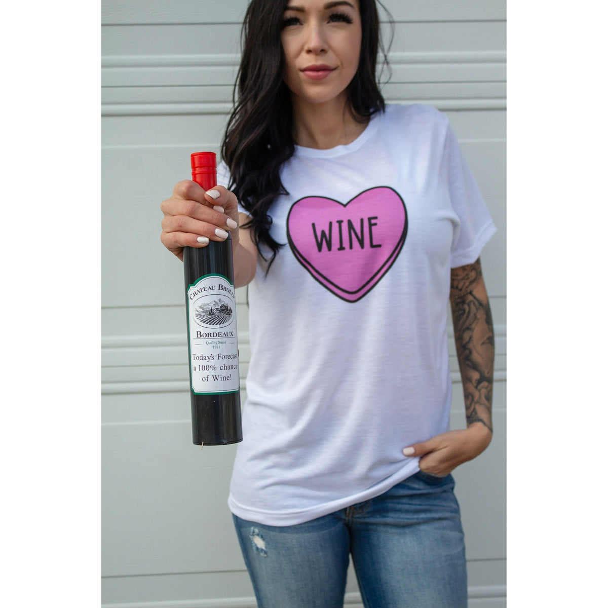 Wine Candy Heart tee