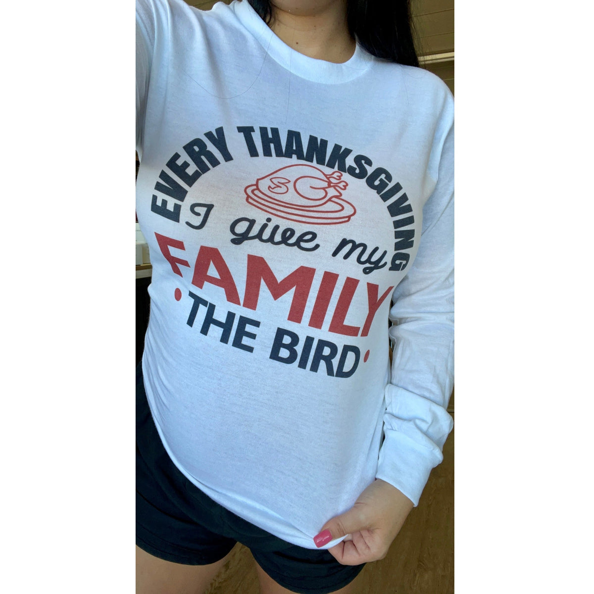 I give my family the Bird Thanksgiving tee