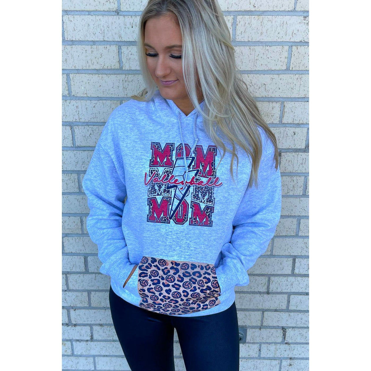 VolleyBall Mom Hoodie ( can customize colors)