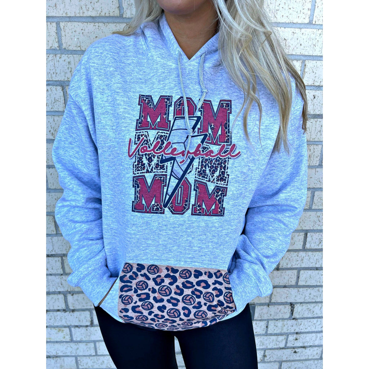 VolleyBall Mom Hoodie ( can customize colors)