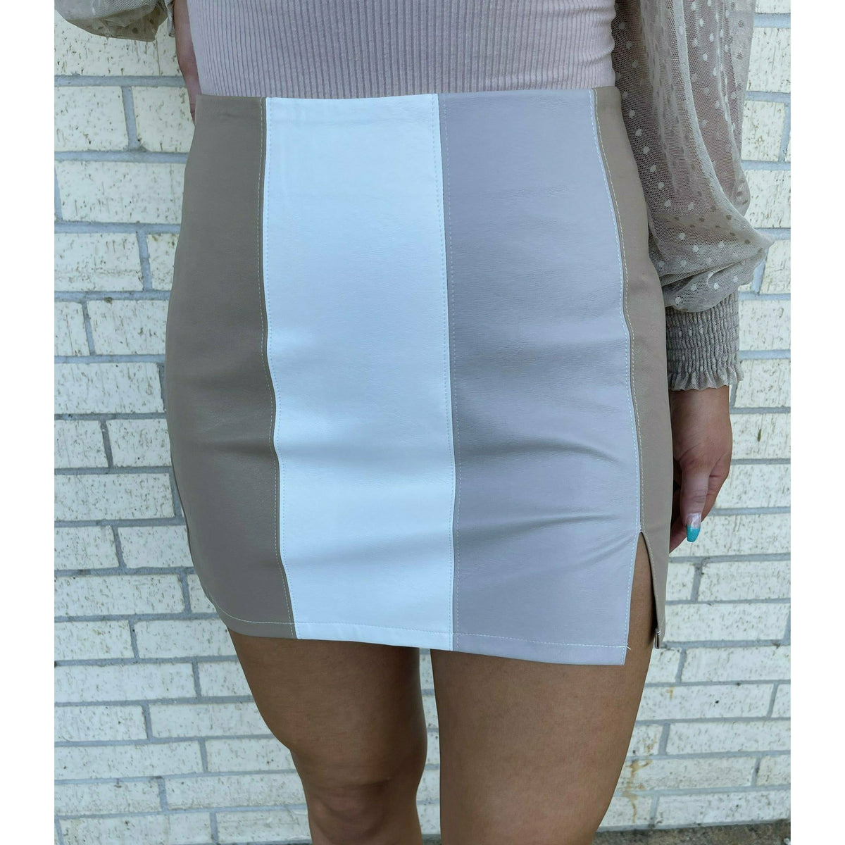 Tenley Taupe Mix Skirt