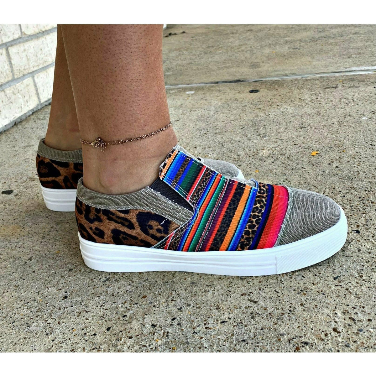 Serape Cheetah Slide Shoe