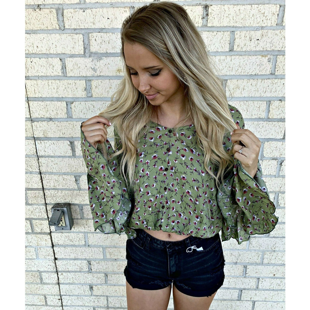 Lilly Olive Floral Top