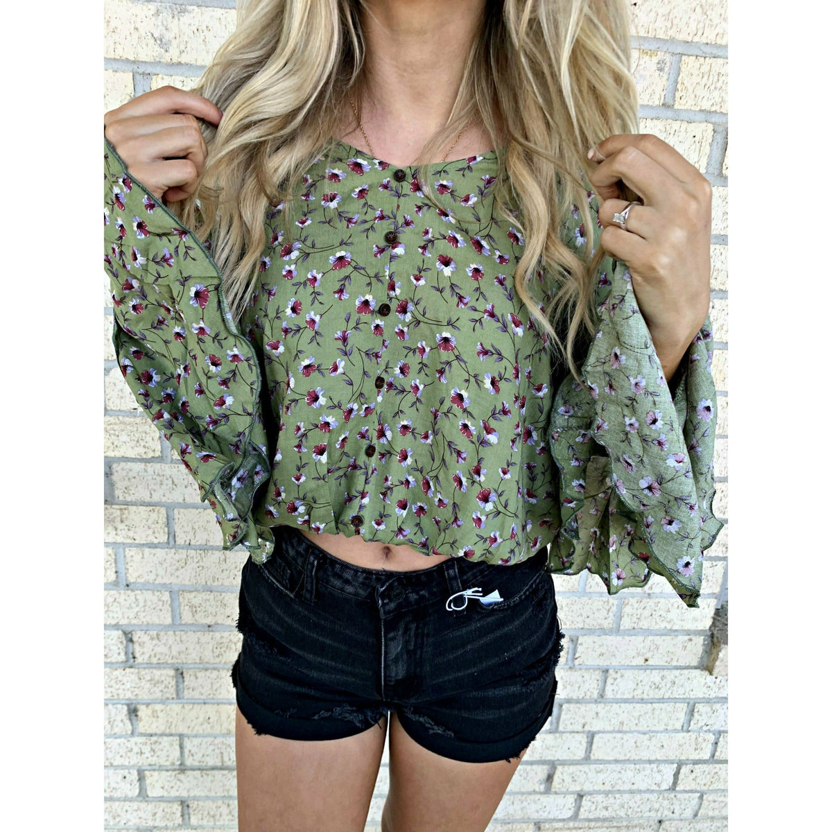 Lilly Olive Floral Top