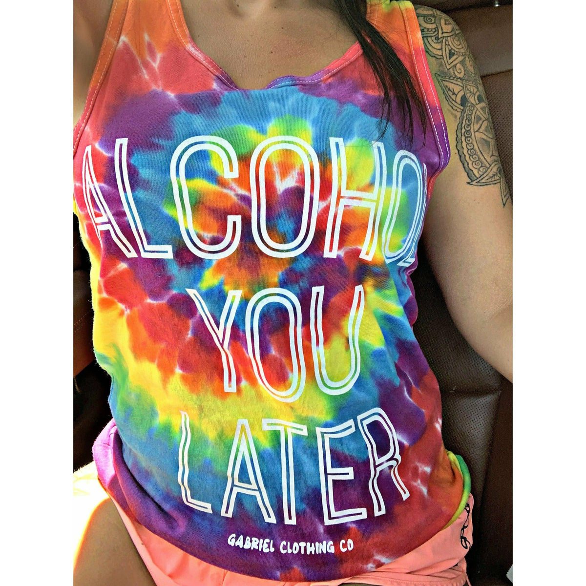 Tie Dye Alcohol You later Tank Top