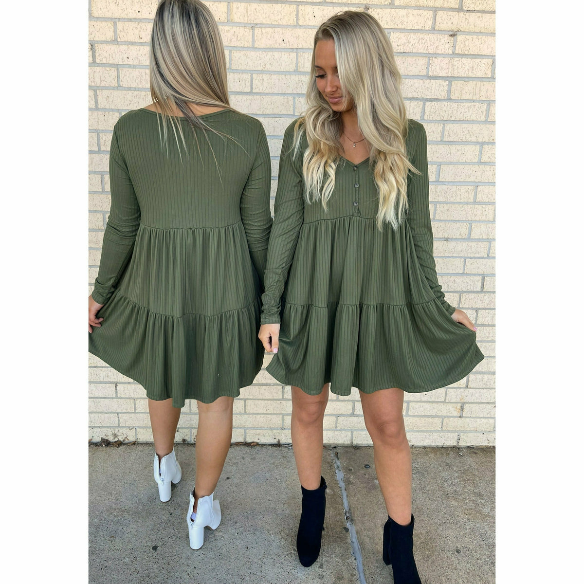 Kendall Olive Knit Dress