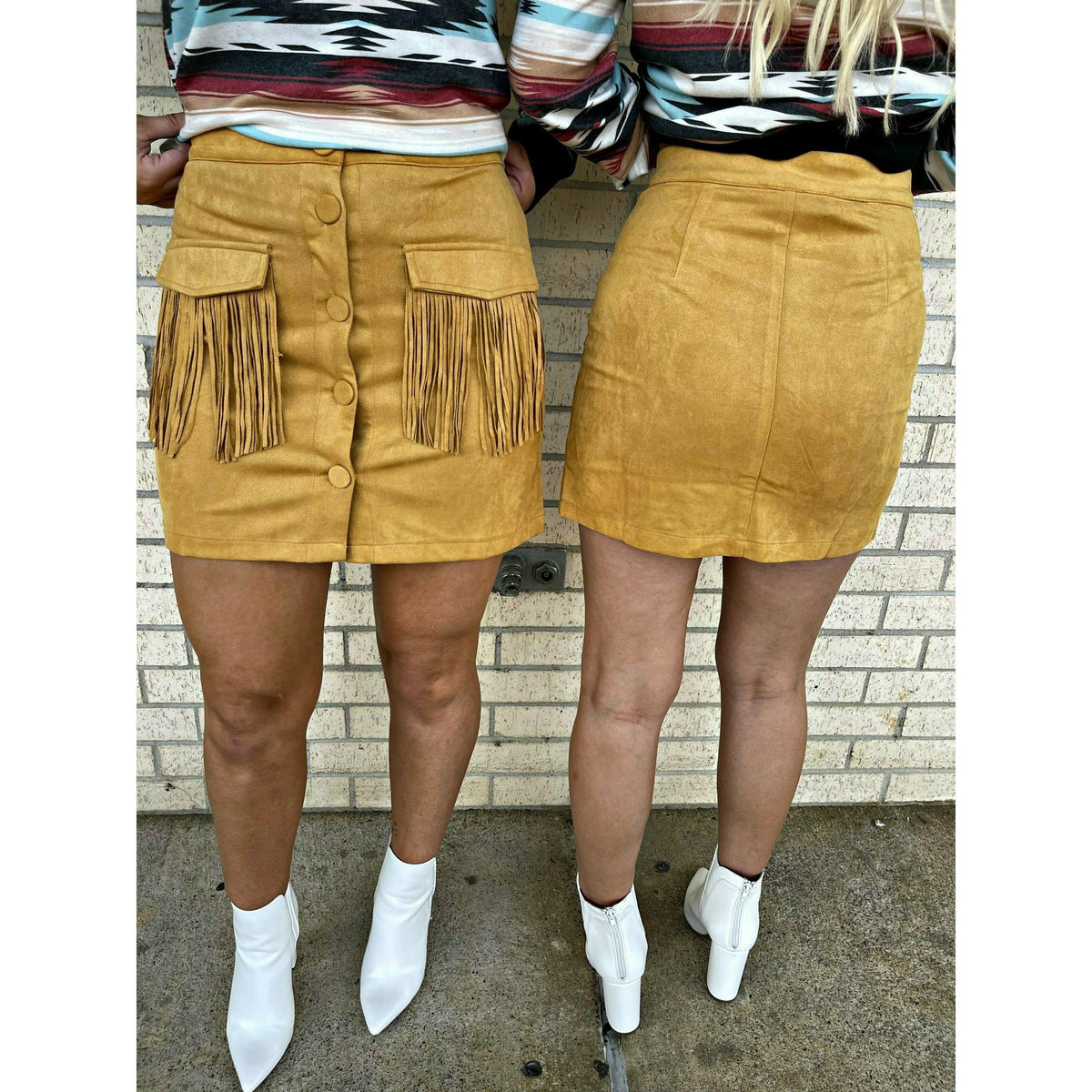 Milly Mustard Fringe Skirt