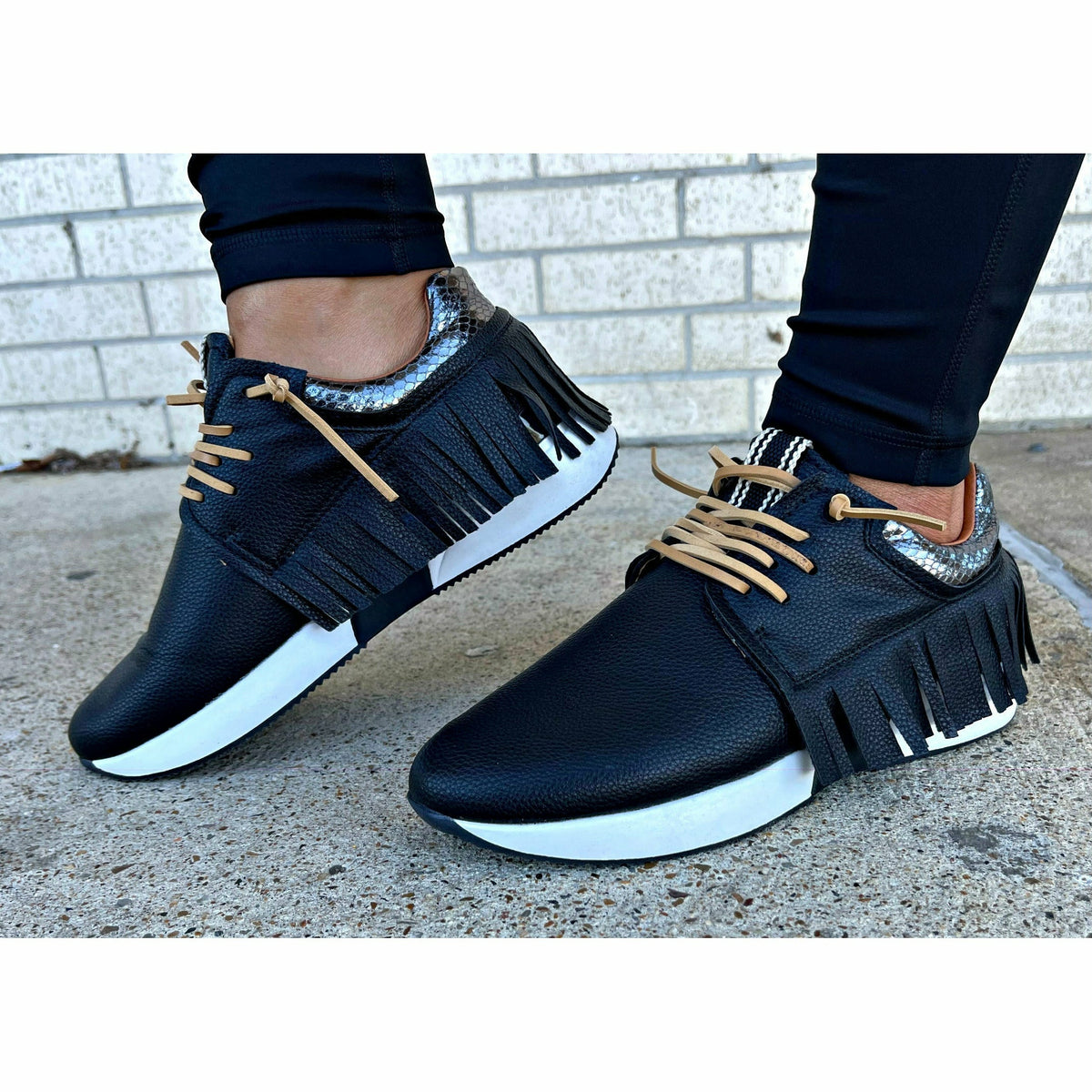 Kacie Fringe Leather Sneaker