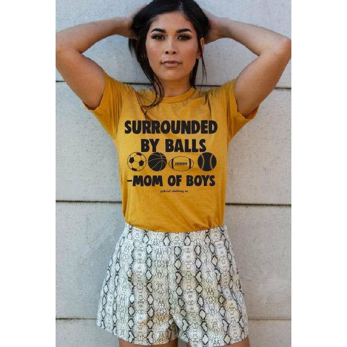 Surrounded by Balls - Mom of boys tee