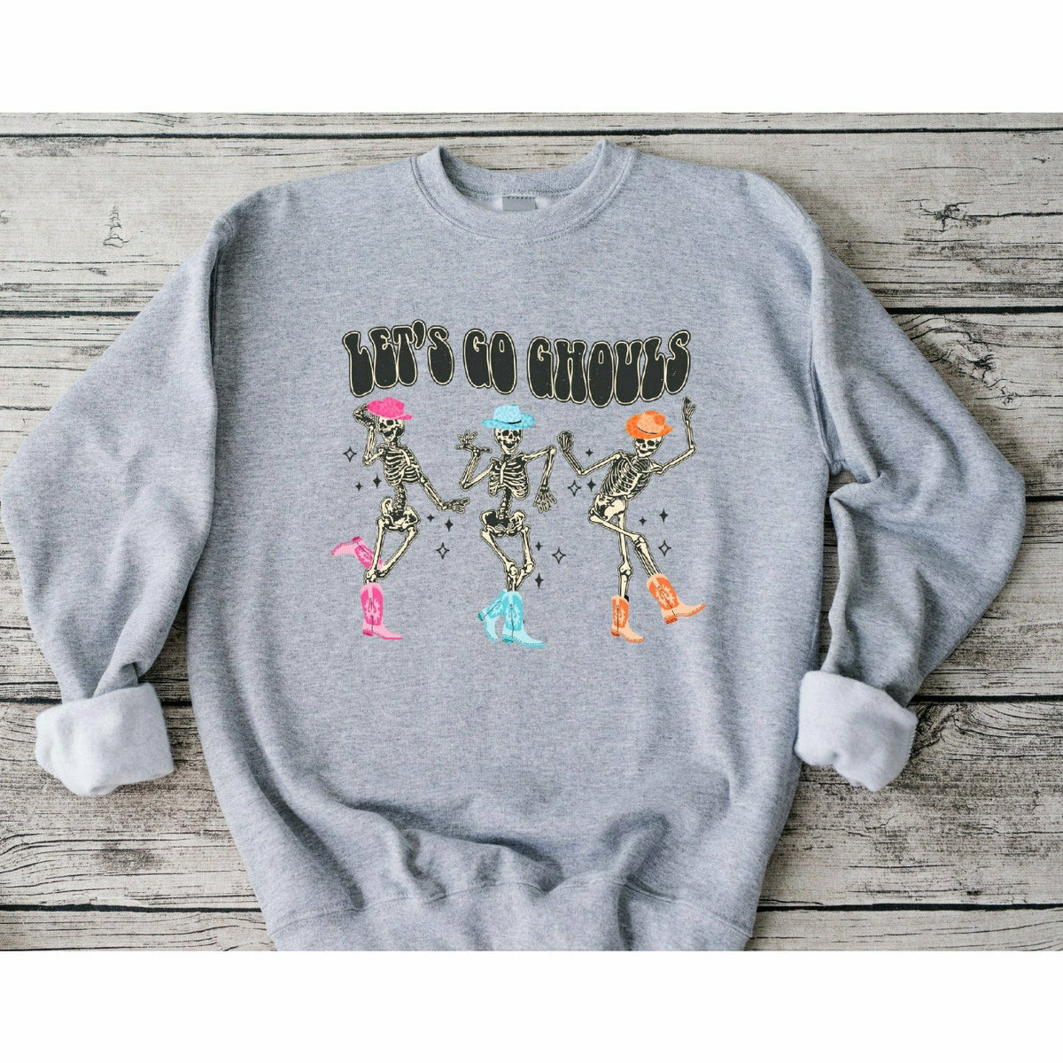 Let&#39;s Go Ghouls Skeleton Halloween Sweatshirt or Tee