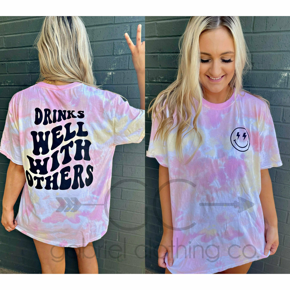 Drinks Well With Others Smiley Tee