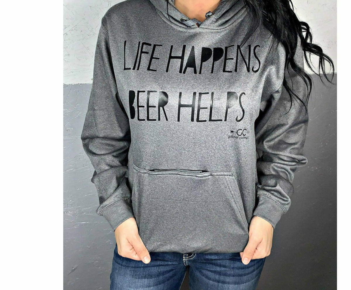 life happens beer helps bottle opener hoodie