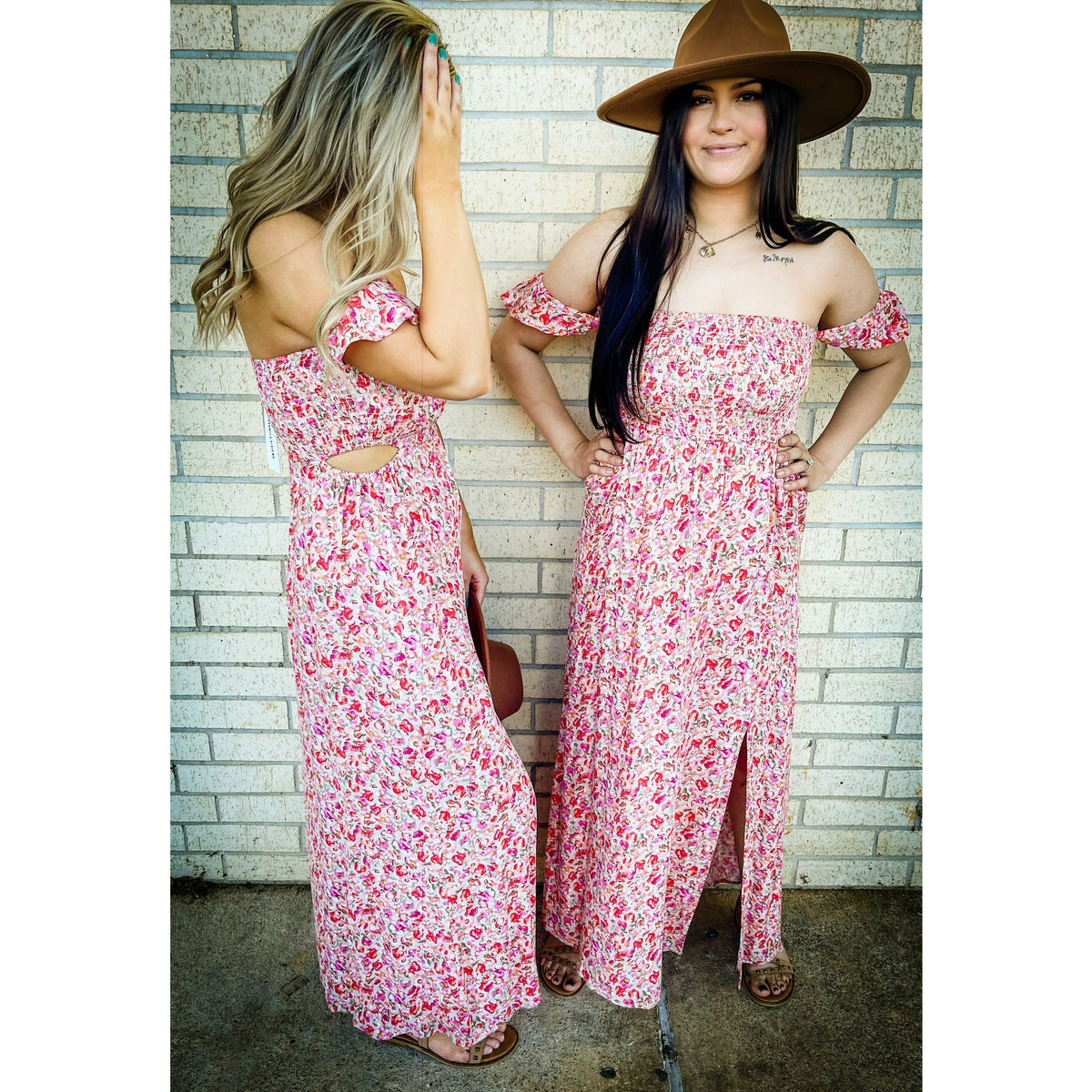 Shaylie Pink Floral Maxi Dress