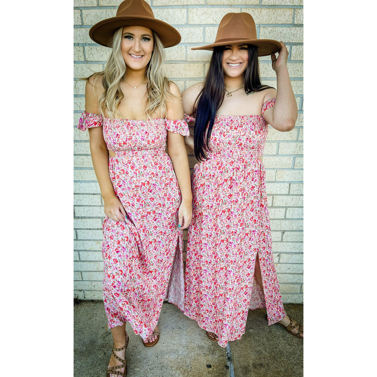 Shaylie Pink Floral Maxi Dress