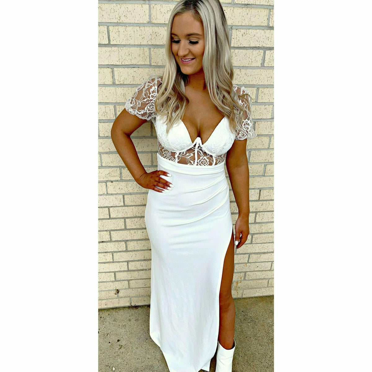Karmen Sexy White Lace Dress
